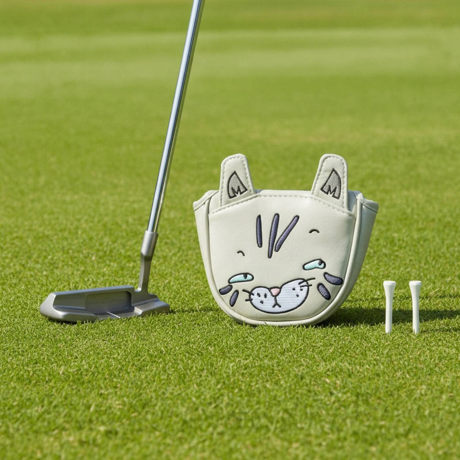 Putter Headcover with Cat Ears Cute Golf Putter Headcover Golf Club Cover PU Leather Soft-Lined for Golfers view 6