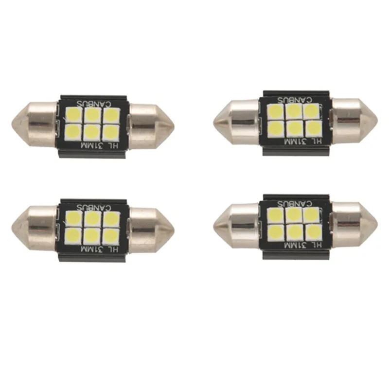 AT77 400 lumen LED-lampen voor interieur autolichten kentekenplaat koepel kaart deur Courtesy 31 mm Festoen De3175 6428 Xenon wit