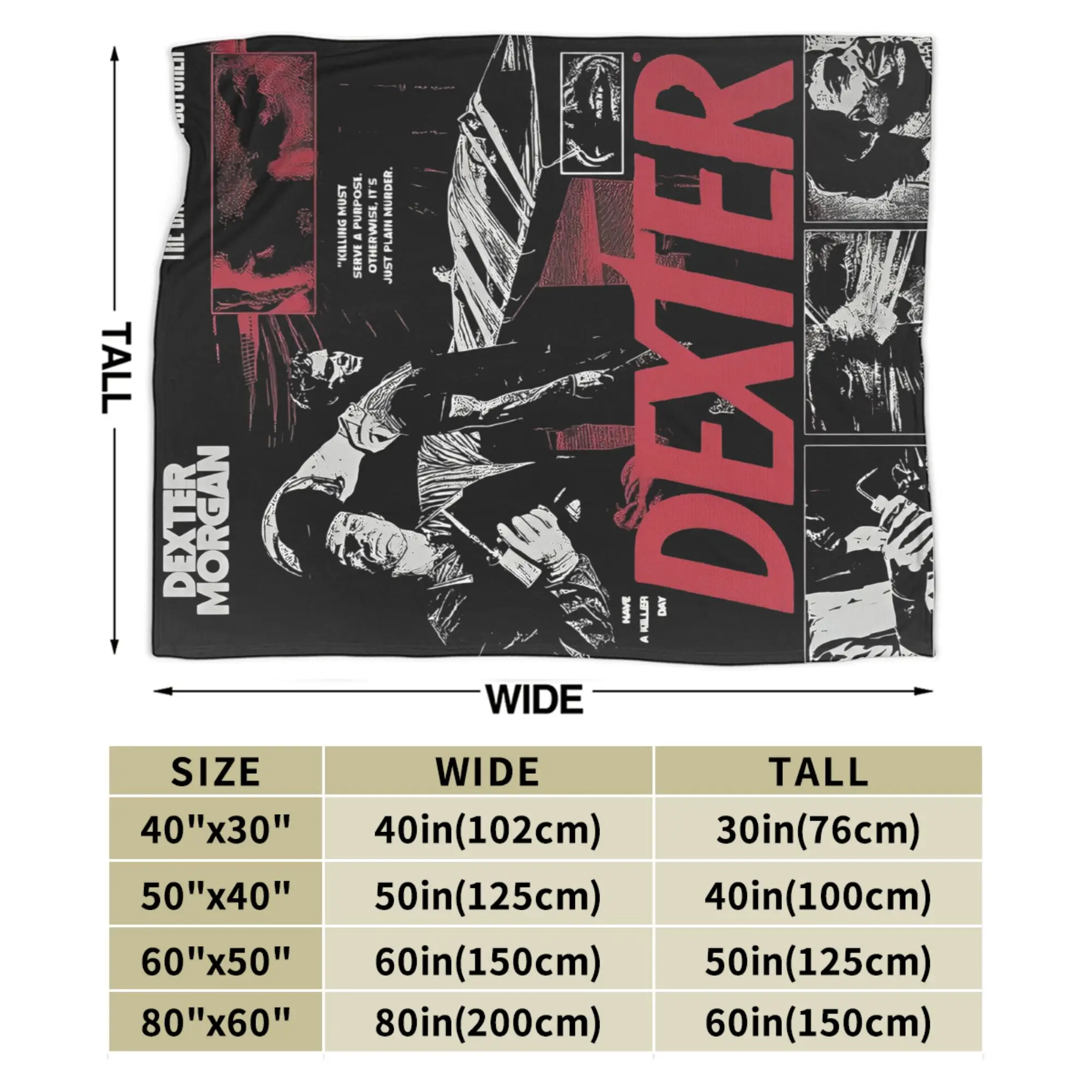 ديكستر مورغان غطاء بطانية الفانيلا فيلم الرعب بطانية رمي فائقة النعومة للمنزل الأريكة المفرش #5