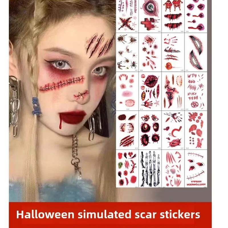 

Halloween Decorative Costume Makeup Scar Patch Accessory Terrifying Wound Performance Costume Makeup Prop