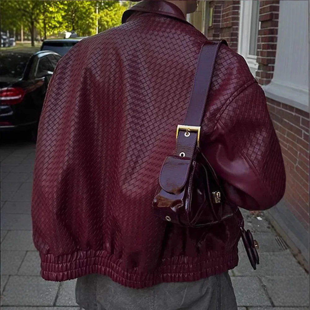 الصلبة اللون سستة سترة جلدية الأوروبية والأمريكية الرجعية الساخن بيع الشارع سترة جلدية المرأة عادية