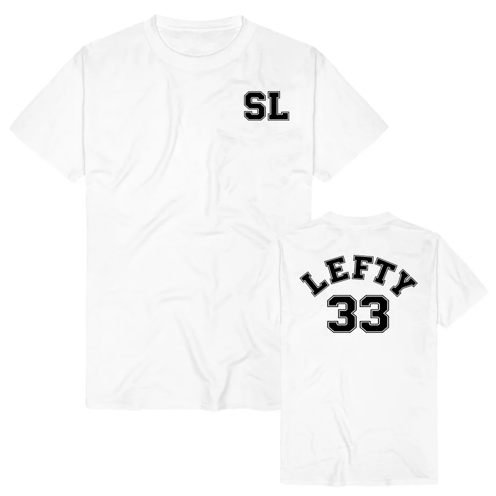 STELLA LEFTY Varsity Tee Short Sleeve Cotton Summer T-shirt Unisex Streetwear Casual O-neck Casual Fashion Tops Graphic Print