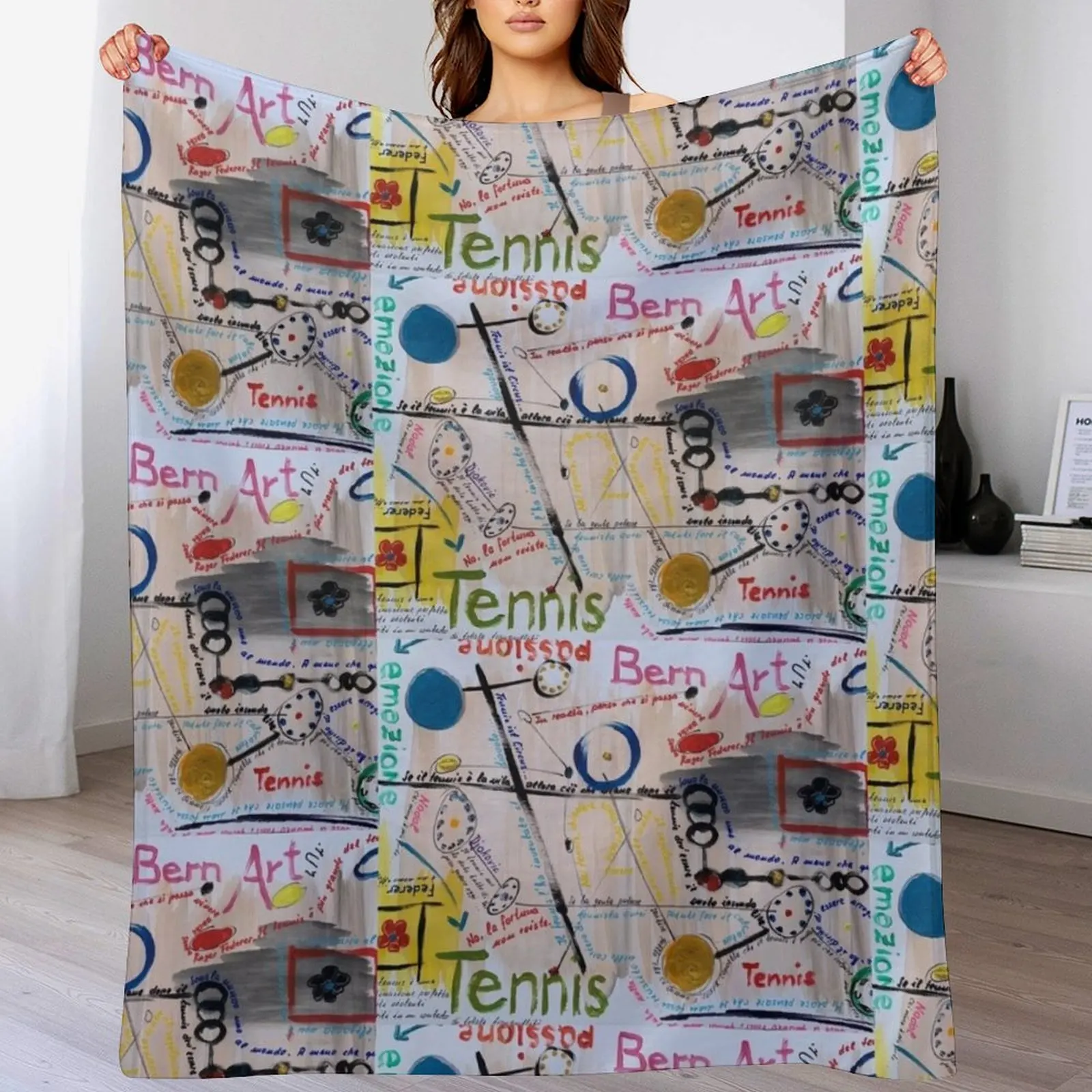 

Tennis Throw Blanket Men's Soft Warm Throw Blanket for Couch