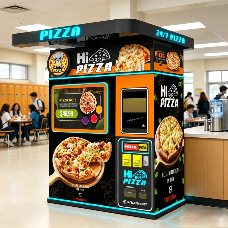Large Display Pizza Vending Machine Unattended Fast Food Vendor For Exhibition Hall Customized