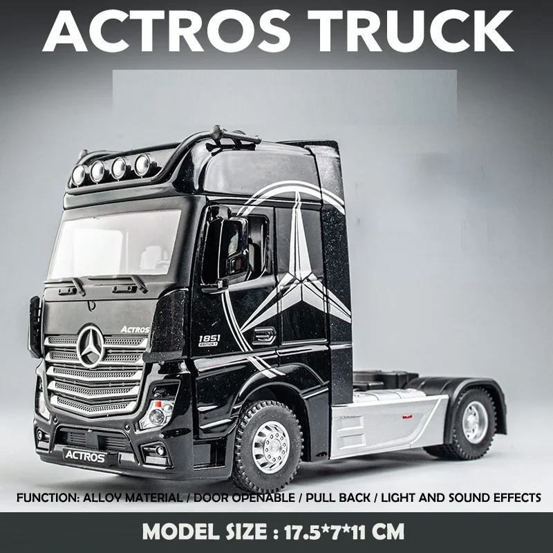 1:36 Mercedes-Benz ACTROS Simulation Alloy Truck Head Model with