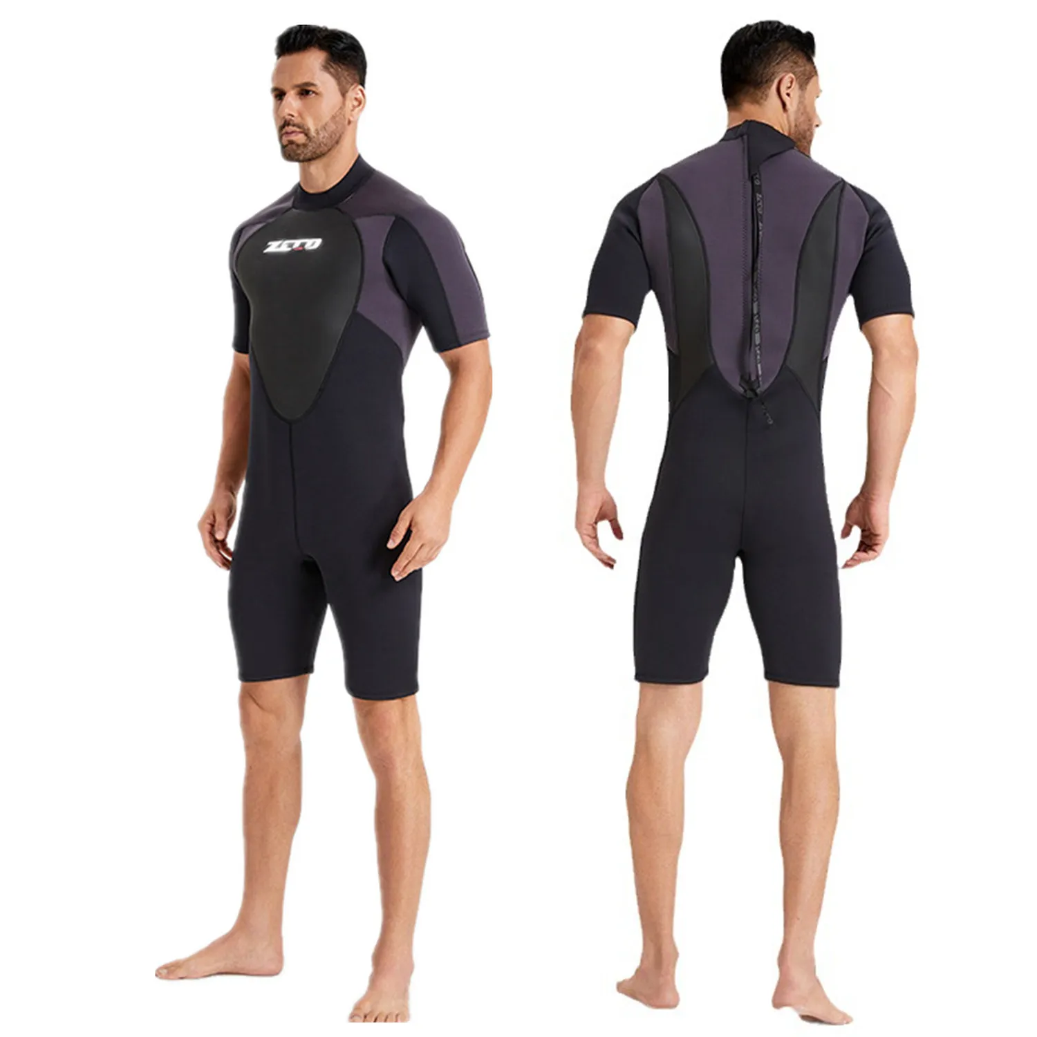 ZCCO Men's Wetsuits 3mm Premium Neoprene Back Zip Shorty Dive Skin for Spearfishing,Snorkeling, Surfing,Canoeing,Scuba Divin