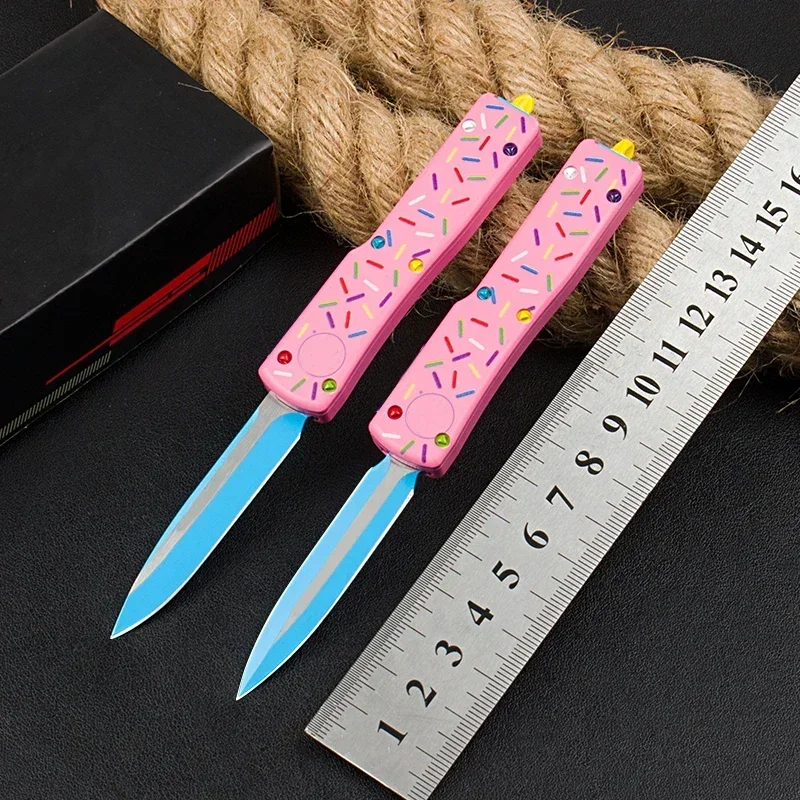 UTX UT85 Knives Dessert Warrior Series ULTRA TECH Knife D.E Donut Pink EDC  Pocket Knives