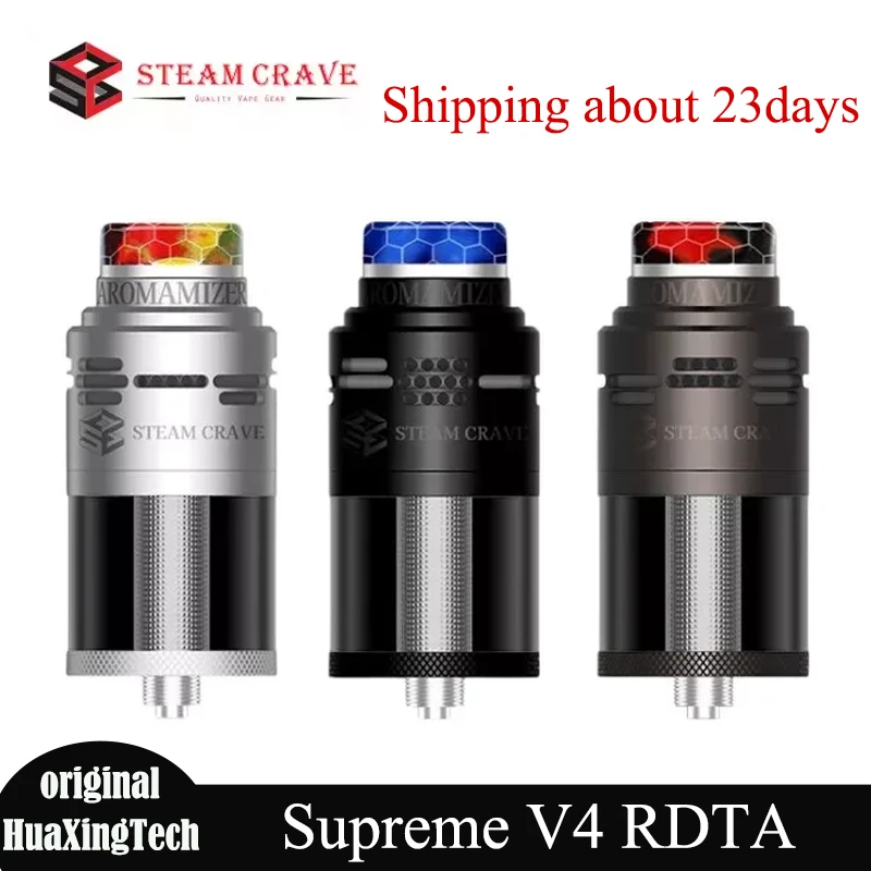 Original Steam Crave Aromamizer SUPREME V4 RDTA 25mm Single Dual Mesh Coil Adjustable Airflow Electronic Cigarettes Atomizer view 2