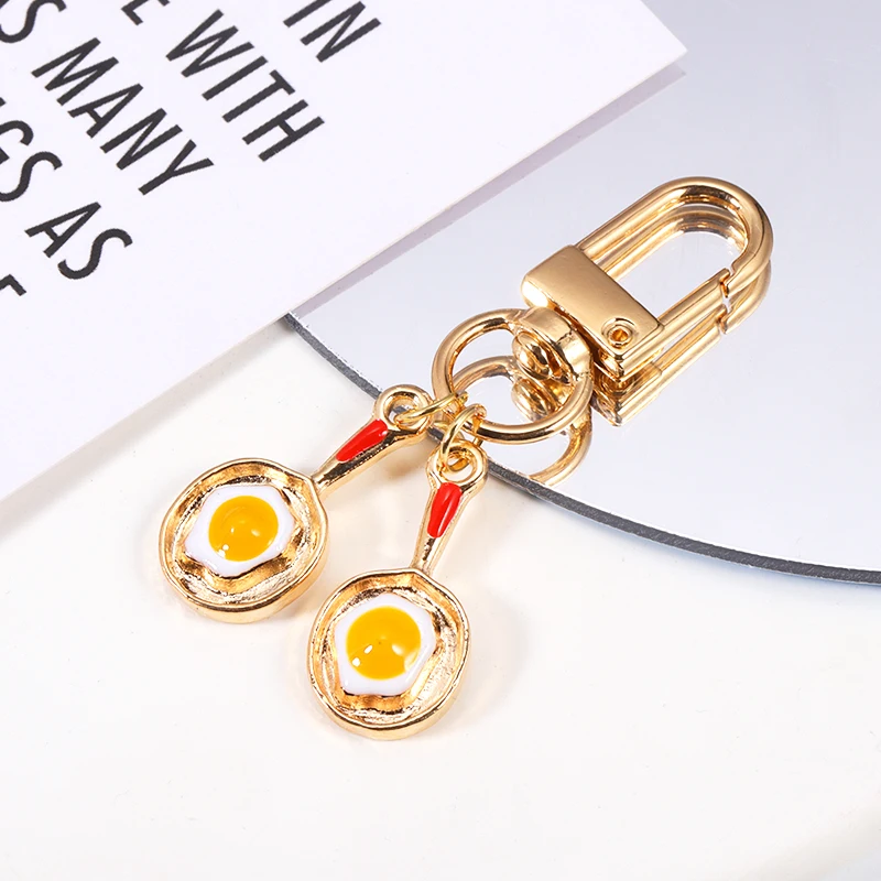 15Pcs 25* 13mm Fun Cute Pan Poached Eggs Charm For DIY Necklace Bracelet KeyChain Cartoon Pendant Jewelry Making Accessories