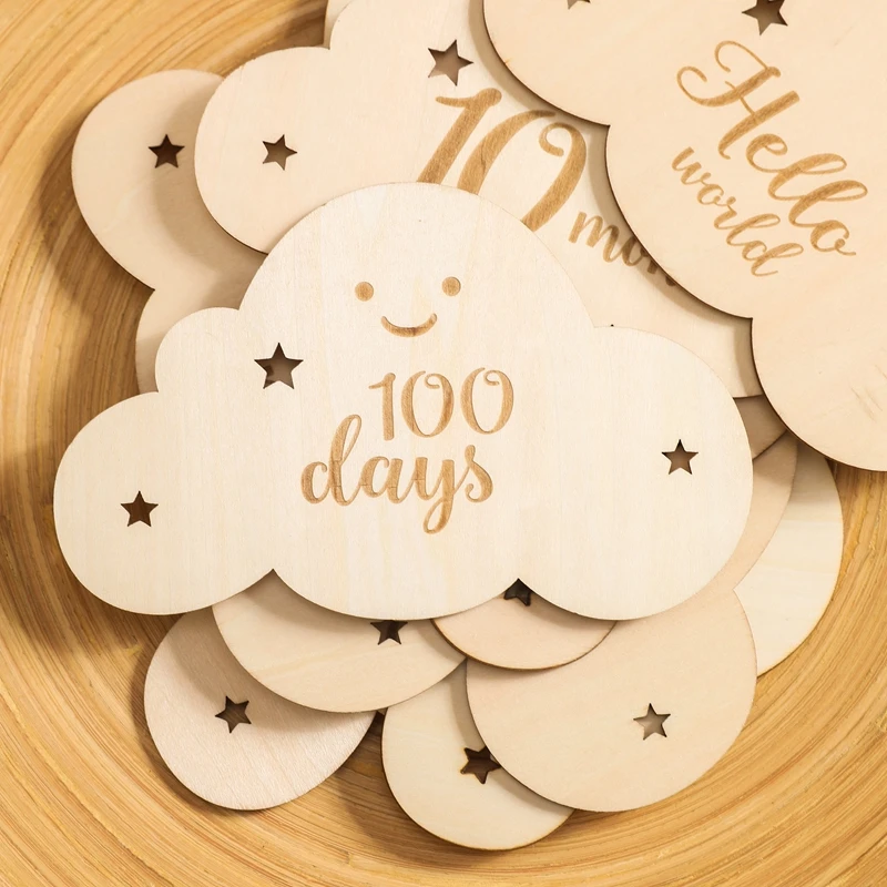 

1Set Baby Milestone Cards Set 0-12 Months Newborn Monthly Memorial Record Newborn Age Growth Photography Accessories Props Gifts