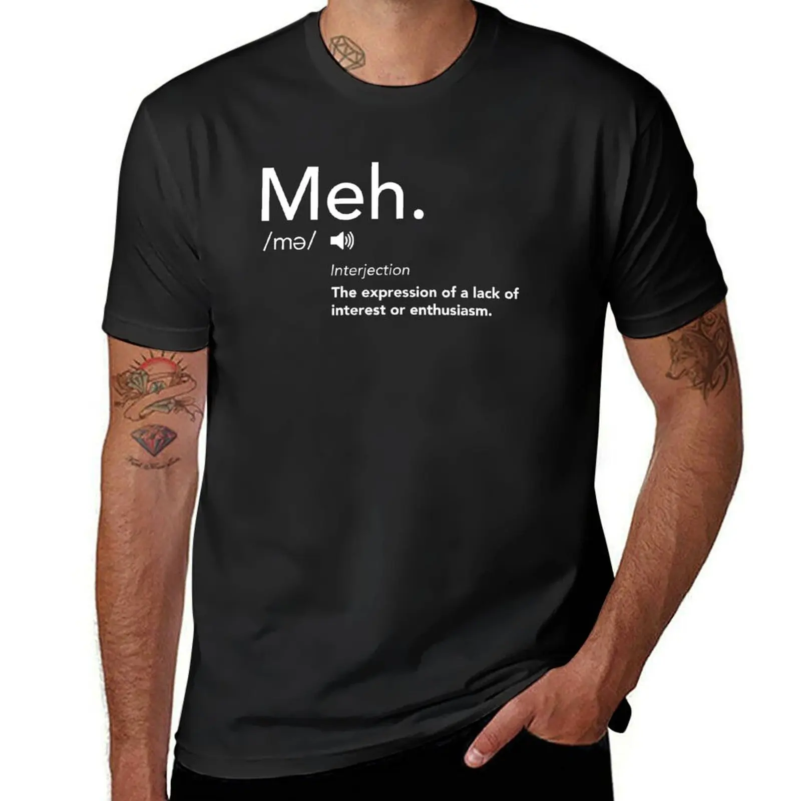 Meh Defintion Shirt Funny Meme Definitions Meh Stuff. Meh. The It Crowd T-Shirt Blouse sports fans mens vintage t shirts