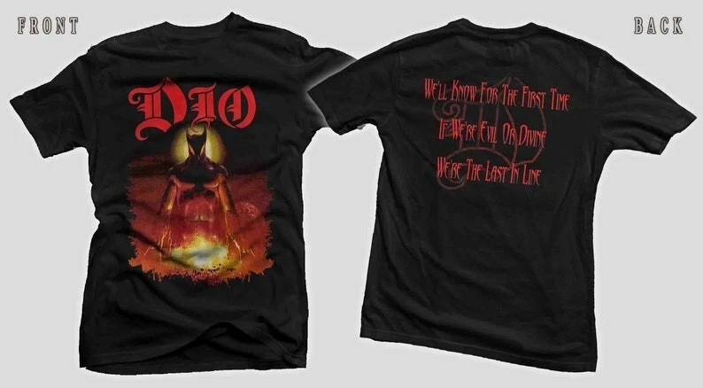 

2025 New D T G Printed T-shirt - DIO - The Last in Line Printed Short Sleeved Pure Cotton Round Neck T-shirt