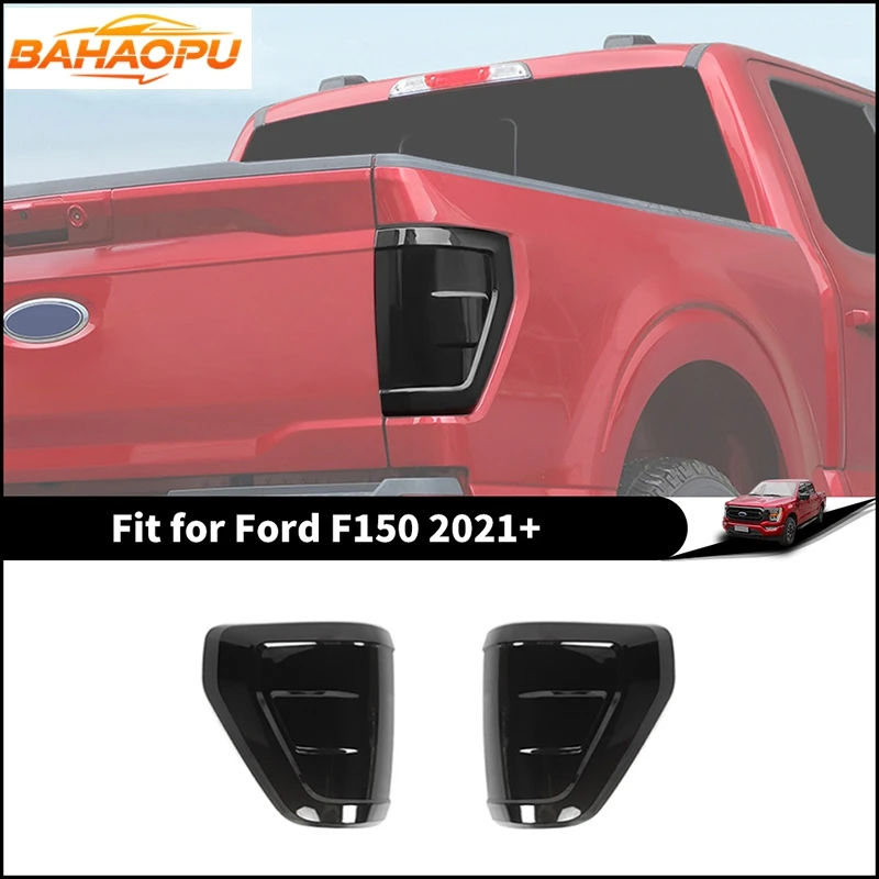 BAHAOPU Car Rear Tail Light Lamp Decoration Cover Stickers For Ford F150 2021 2022 2023 2024 Up Exterior Taillight Accessories