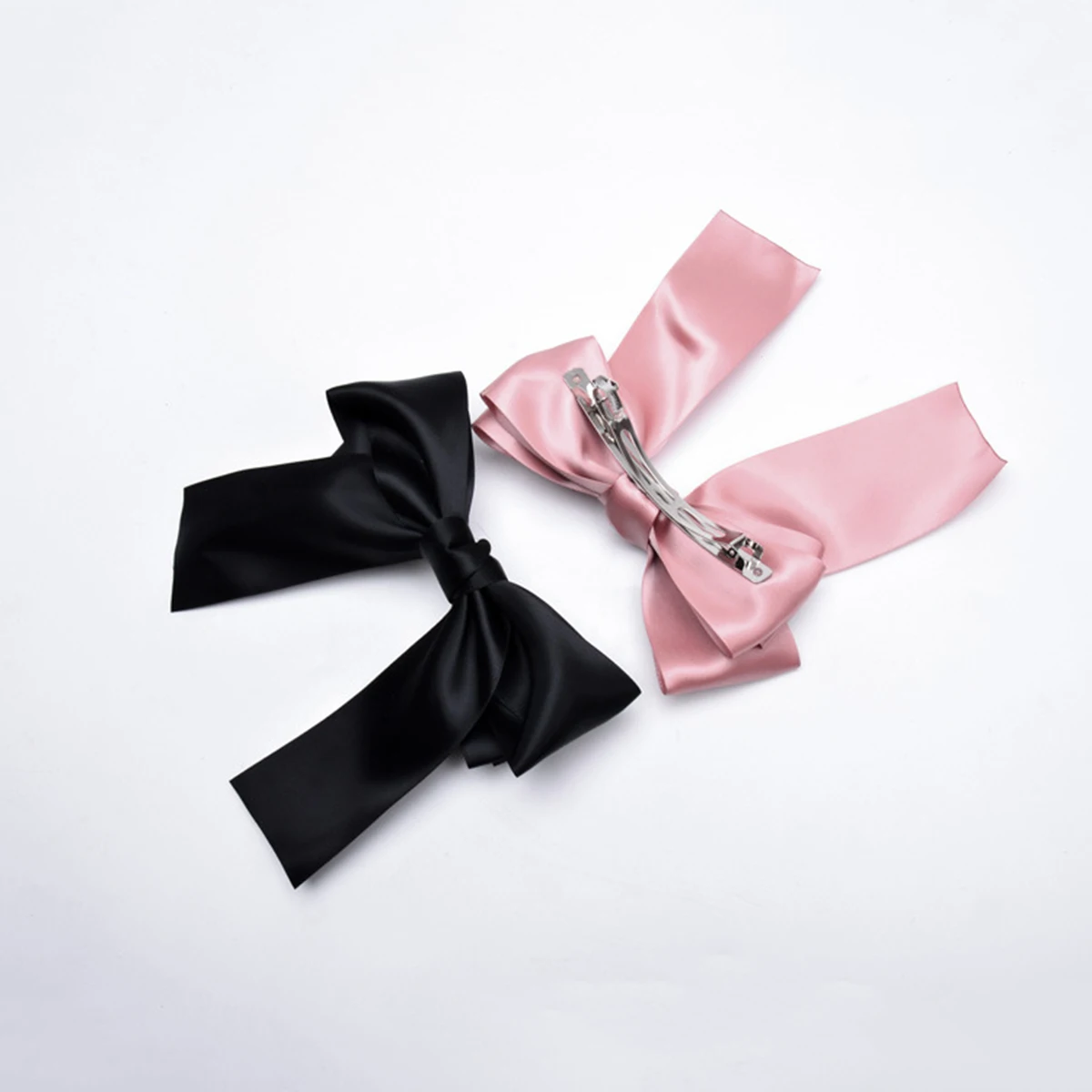 

6pcs Long Ribbon Clips Bowknot Hair Accessories Bow Twisted Design For Women Girls Adorable Hairbow Party Dance Festival