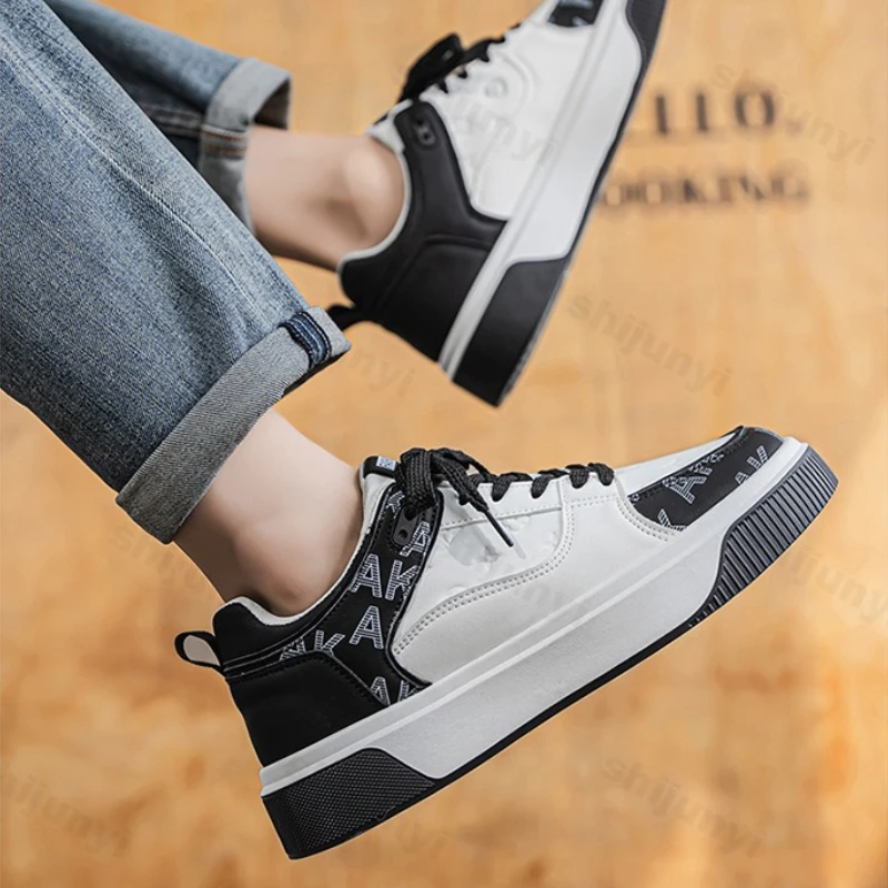 

Men's Platform Sneakers 2025 Autumn New Trend Vintage Non Slip Board Shoes Men's Height Increase Fashion Cross Tied Casual Shoes