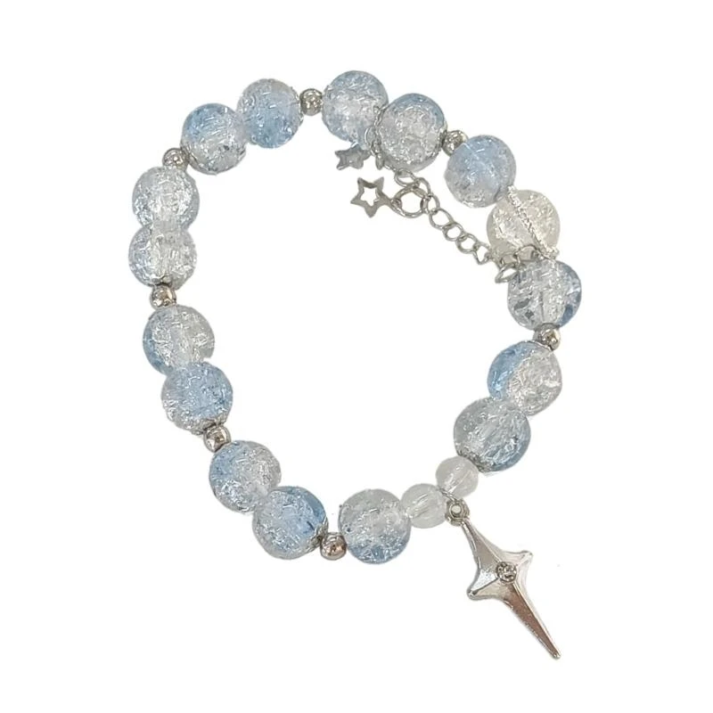 31BB Fashionable Beaded Elastic Rope Bracelet Crystals Bracelet Charm Bracelet Wrist Jewelry Present for Friend and Family - Detail 1