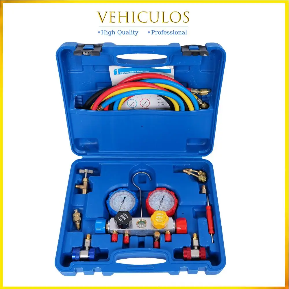 4 Valve Automotive Air Conditioning Diagnostic Manifold Gauge Set Will For R1234yf R134a R404a Refrigerants Works Accessories