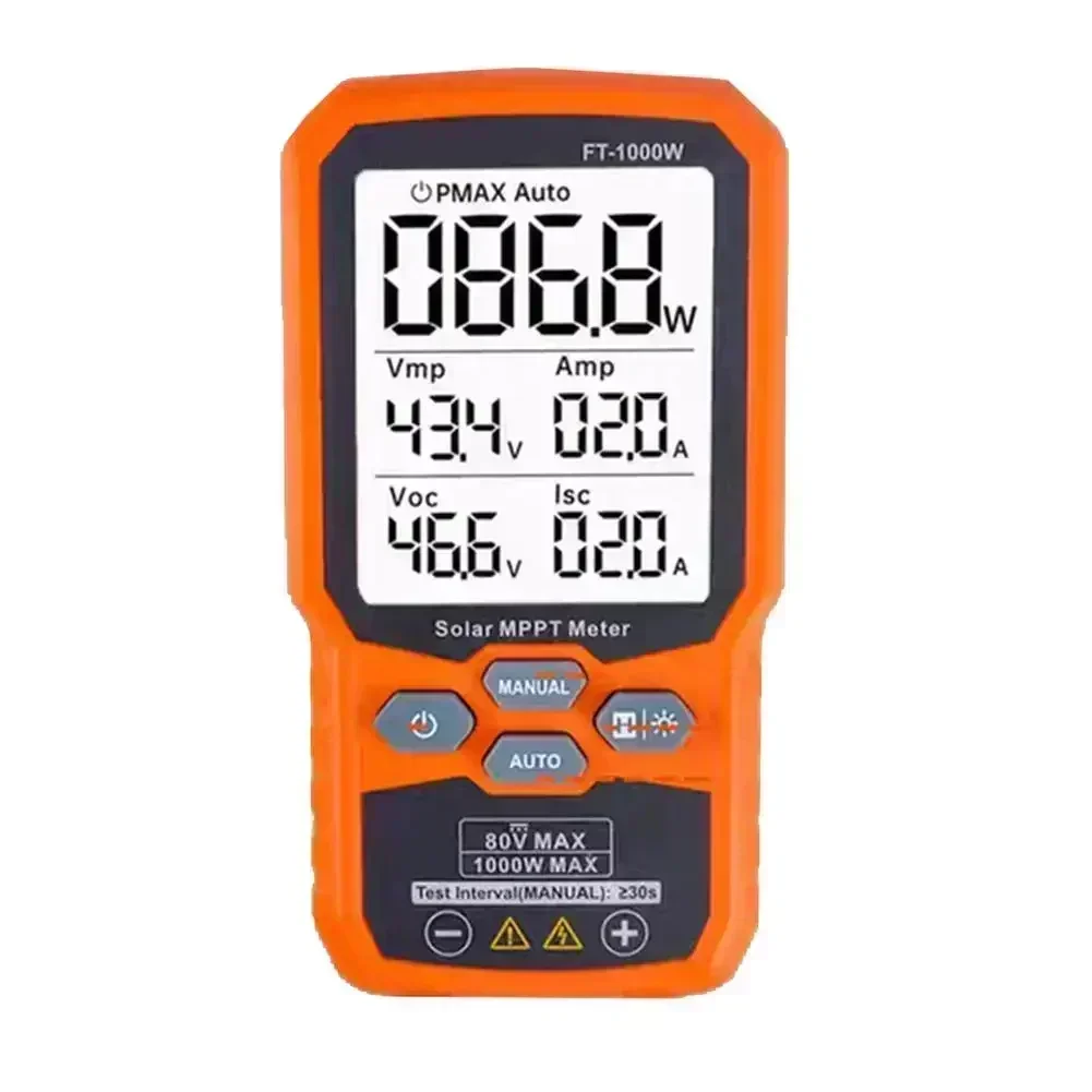 

Тестер солнечных панелей Тестер фотоэлектрической мощности Функция удержания данных Максимальное отслеживание точек питания Тестер эффективности генерации электроэнергии