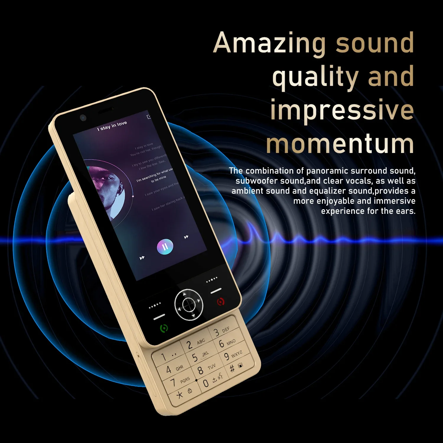 FUFFI S24 Pro Sliding Mini Phone 4.0 Inch HD Colorful Screen Phone Fun Feature Phone 4G Network Dual SIM Student Mobile Phone