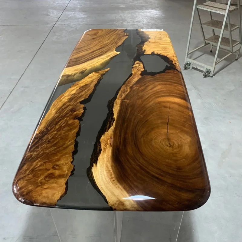 South American walnut resin tea table tea table solid wood large board, all square 180 * 80 * 5