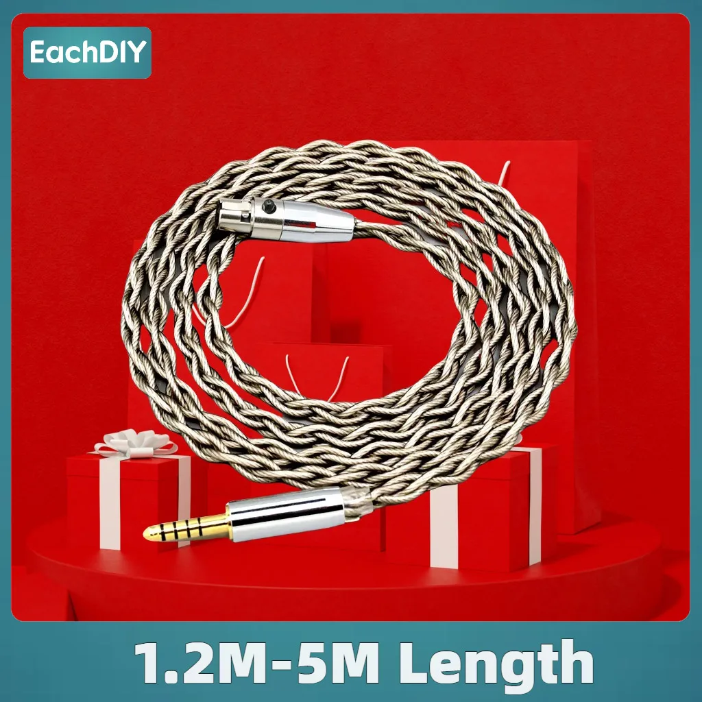 AKG K553 MKII MK2 K141 MKII MK2 K240 스튜디오 K702 그래 핀 실버 도금 쉴드 7959 용 99% 순수 실버 이어폰 케이블