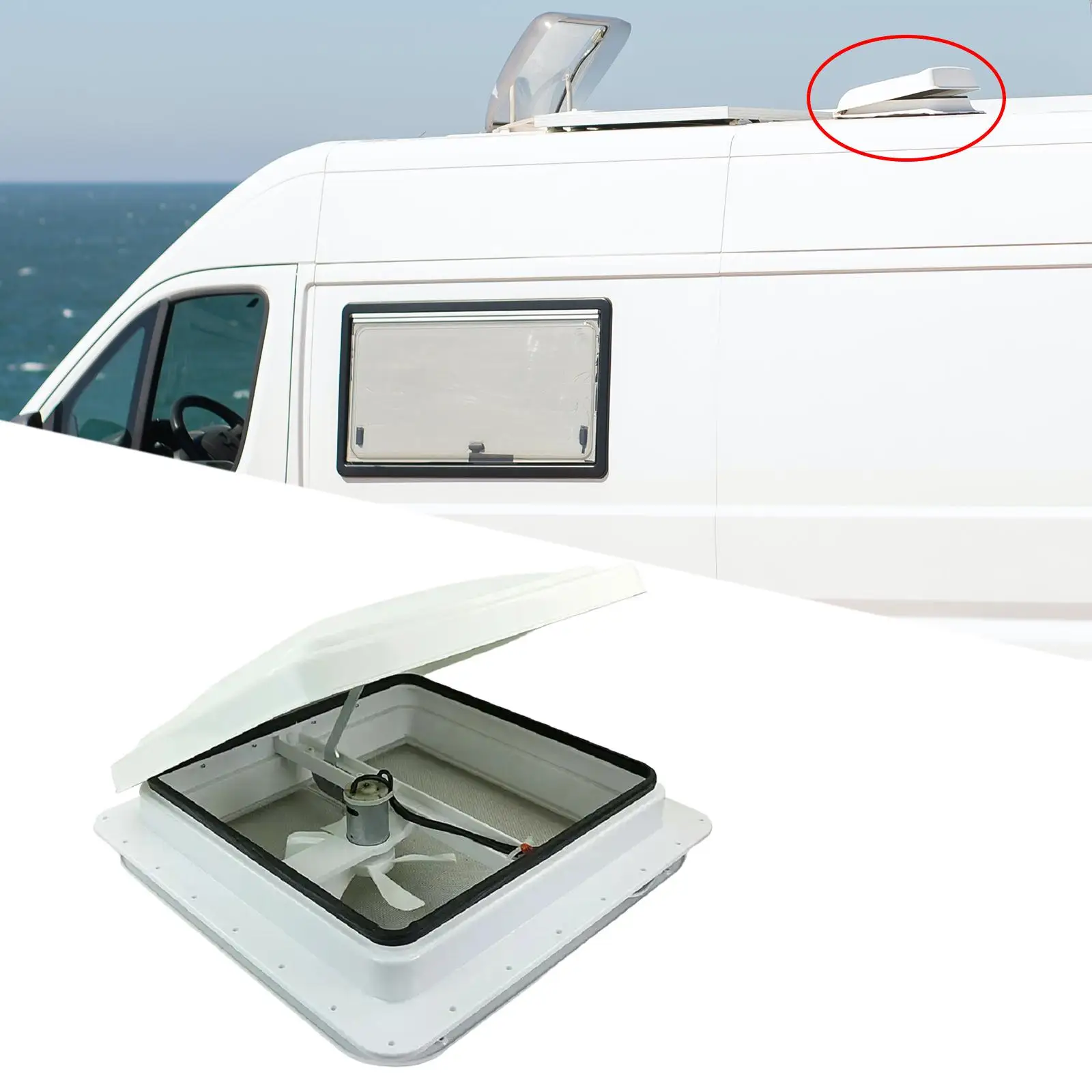 Air Circulates Vent Keep Fresh Air Circulating Easy Installation 14inch RV Trailer Roof Vent Fan for Travel Trailers Camper