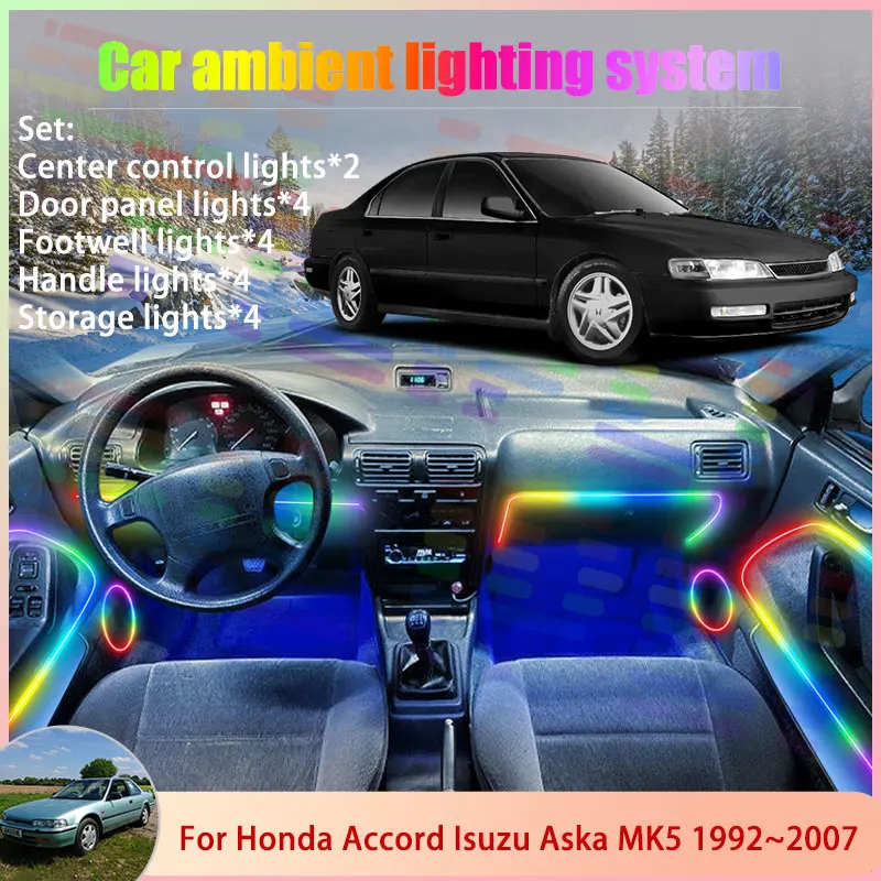 

Для Honda Accord Isuzu Aska MK5 1992 ~ 2007 CD 3 4 2/18 в 1 автомобильная атмосферная лампа RGB абажур ансамбль стример атмосферный набор