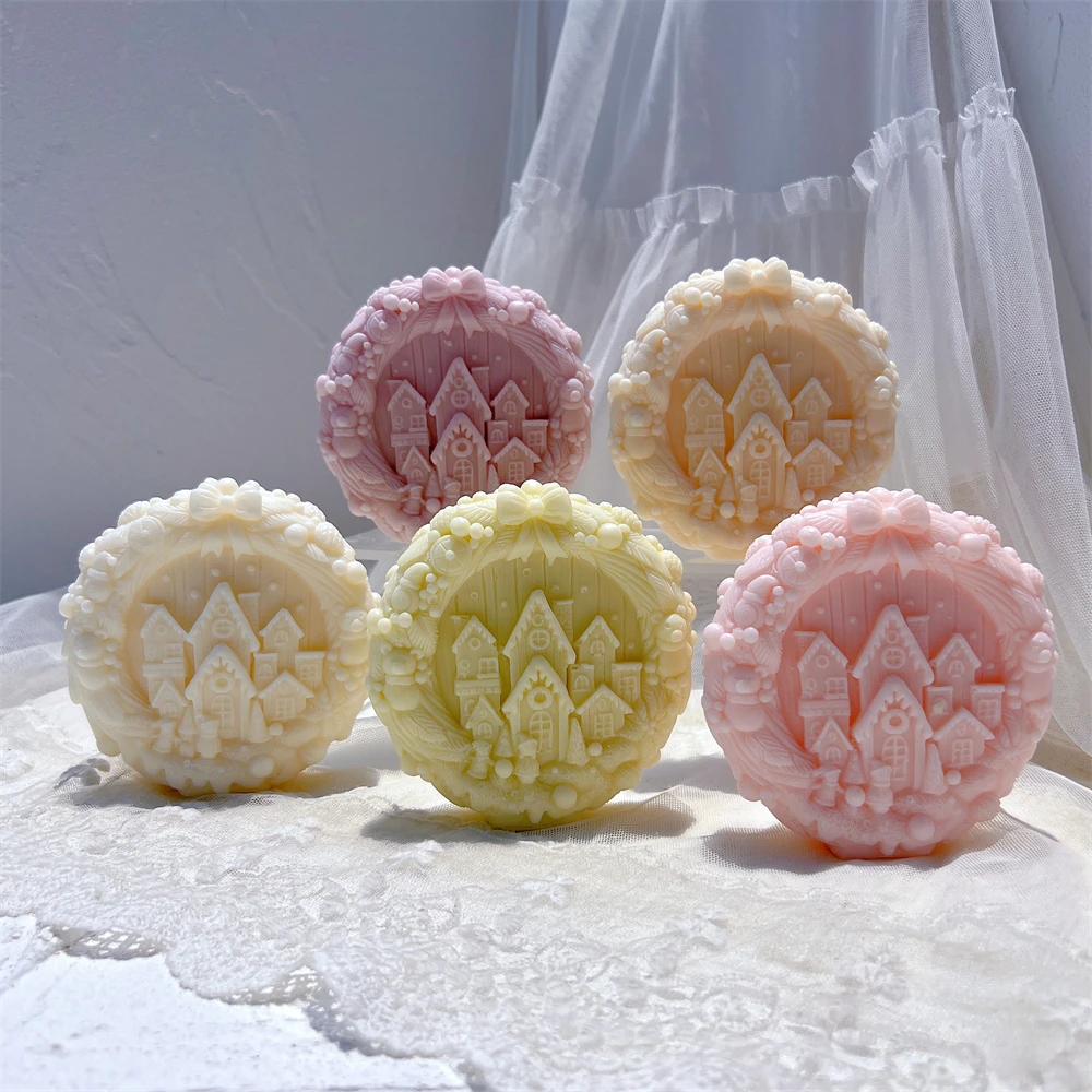 

Christmas Wreath Silicone Mold Snowman Pinecone Wreath Assorted Forest Decor Candle Mold Ornament Holiday Wreath Winter Door