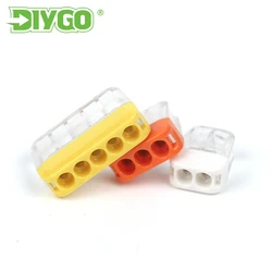 Diy Go 2/3/5 Pin Mini Geleider Snelle Draad Connector Splicing Terminal Blok Universele Compacte Push-In Bedrading Connector Awg 20-14