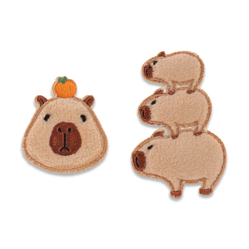 1 Piece Cute Capybara Embroidered Clothing Patches For Clothes Parch Fabric Sticker