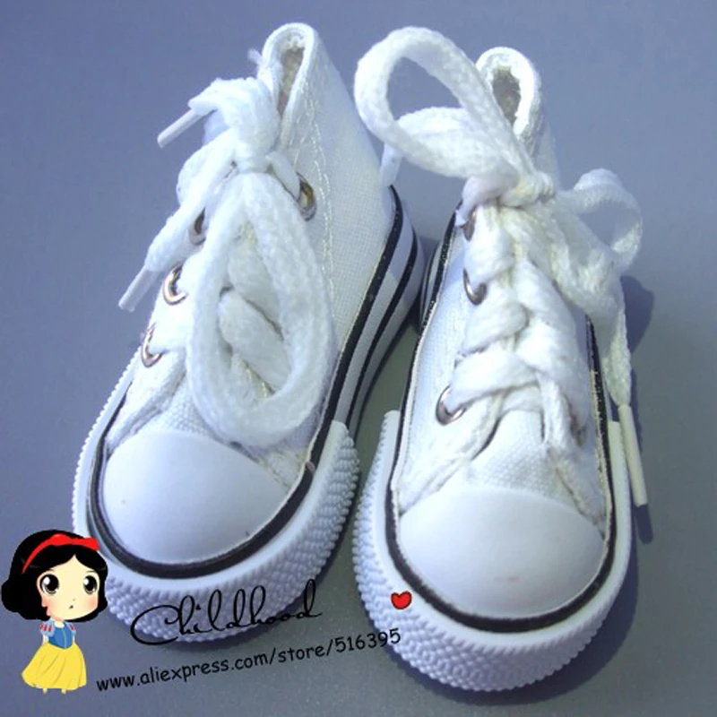 Wholesales Assorted Colors 7.5cm Canvas Shoes For BJD Doll Fashion Mini Toy Shoes 1/6 Bjd Shoes for Russian Doll Accessories