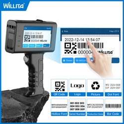 Willita l1 nova pistola de impressora jato de tinta portátil 12.7mm com tinta de secagem rápida para impressoras de etiquetas de data de logotipo de código de barras de texto qr