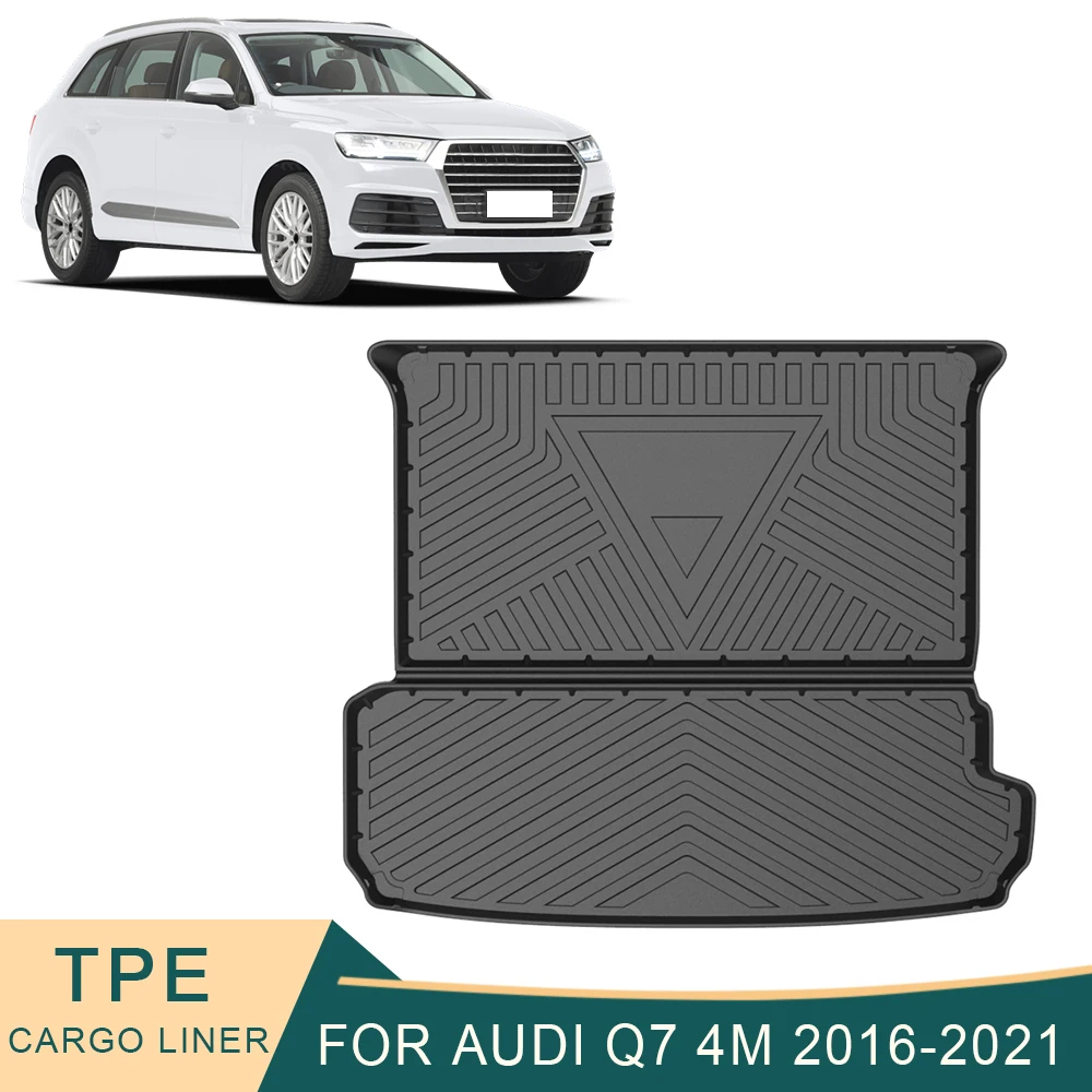 For Audi Q7 4M 2016-2022 Car Cargo Liner All-Weather TPE Non-slip Trunk Mats Waterproof Boot Tray Carpet Interior Accessories