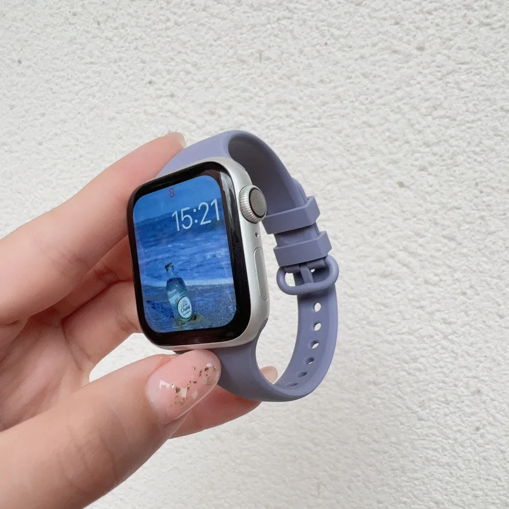 Superior Silicone band for iwatch women Series 10/9/8/7/6/5/4/3/2 SE 38mm 40mm Strap For Apple Watch 41mm 42 44mm 45mm 46mm 49mm