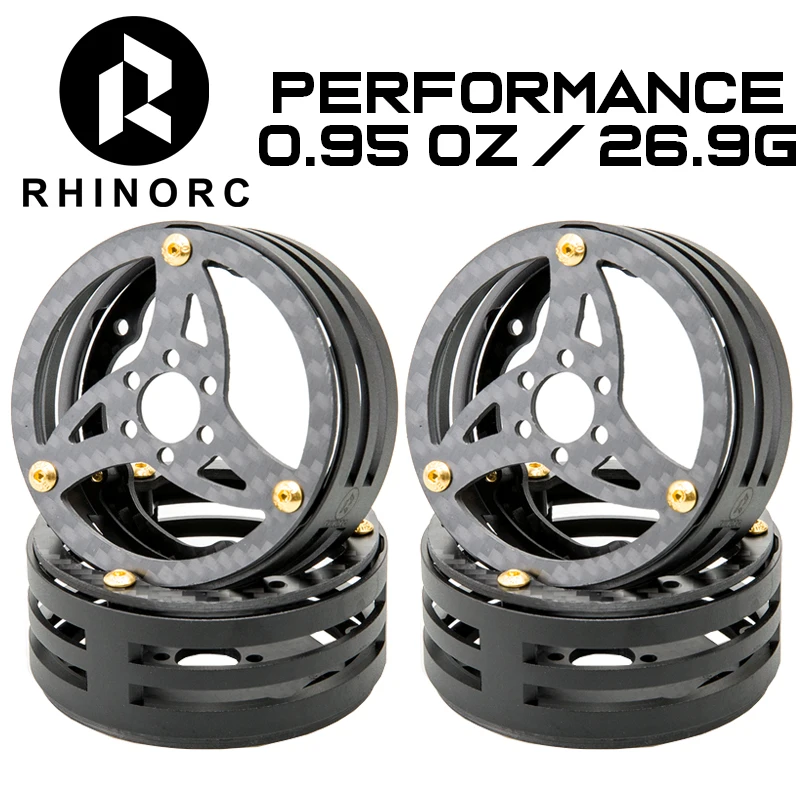 RhinoRC 2.2 inch Narrow Carbon Fiber Aluminum Pro LightWeight RC Car Crawler Wheel Pro Shafty MOA