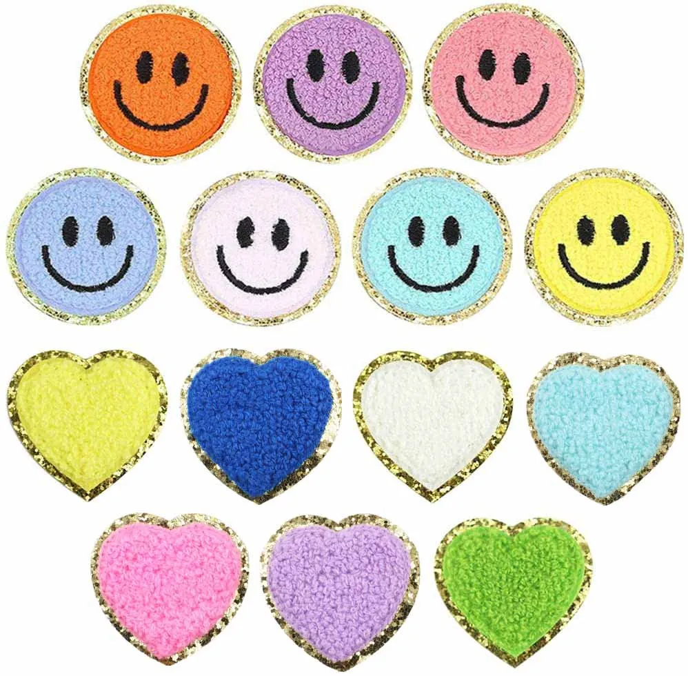 New Towel Bow Heart Patch Embroidery Sequin Patches For Clothes Repair DIY For Cloth Iron On Bags/Jeans Applique Badge