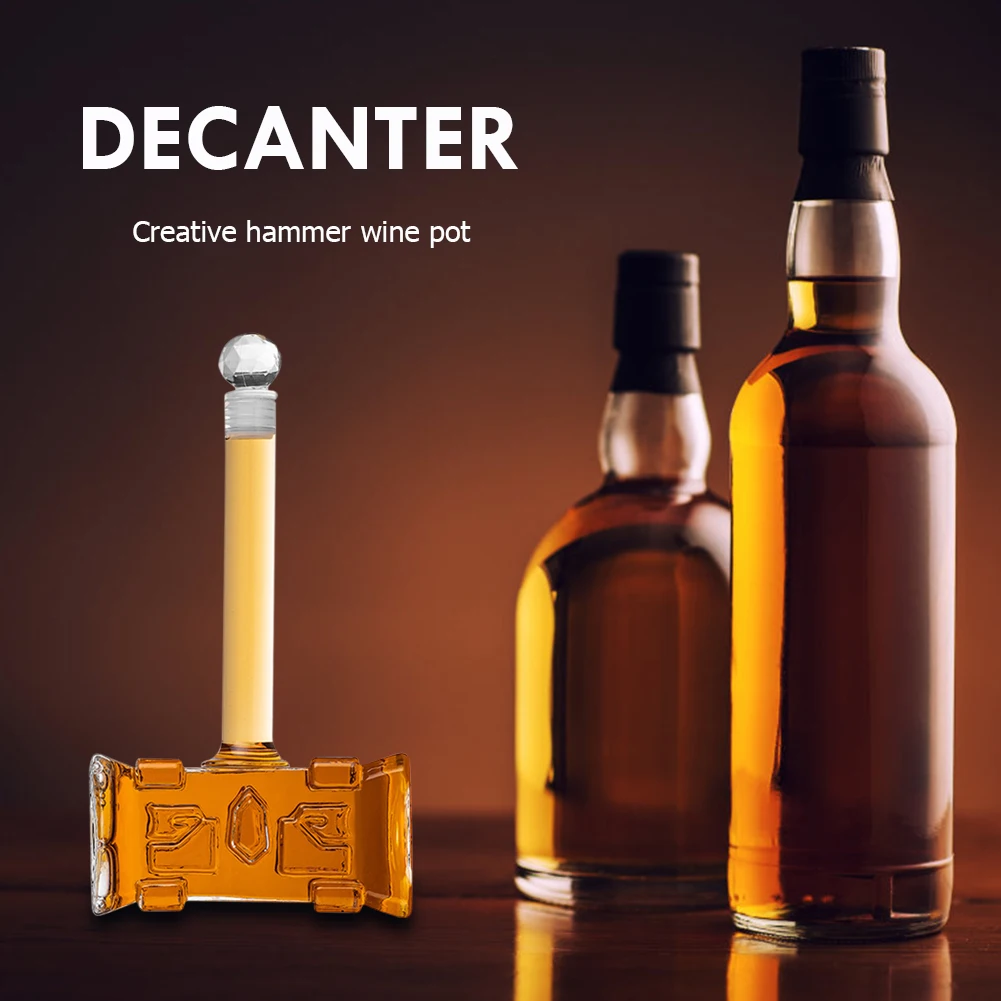 

400ml Creative Wine Decanter Champagne Glasses Decanter Bottle Hammer-shaped Red Wine Aerator for Bar Accessories