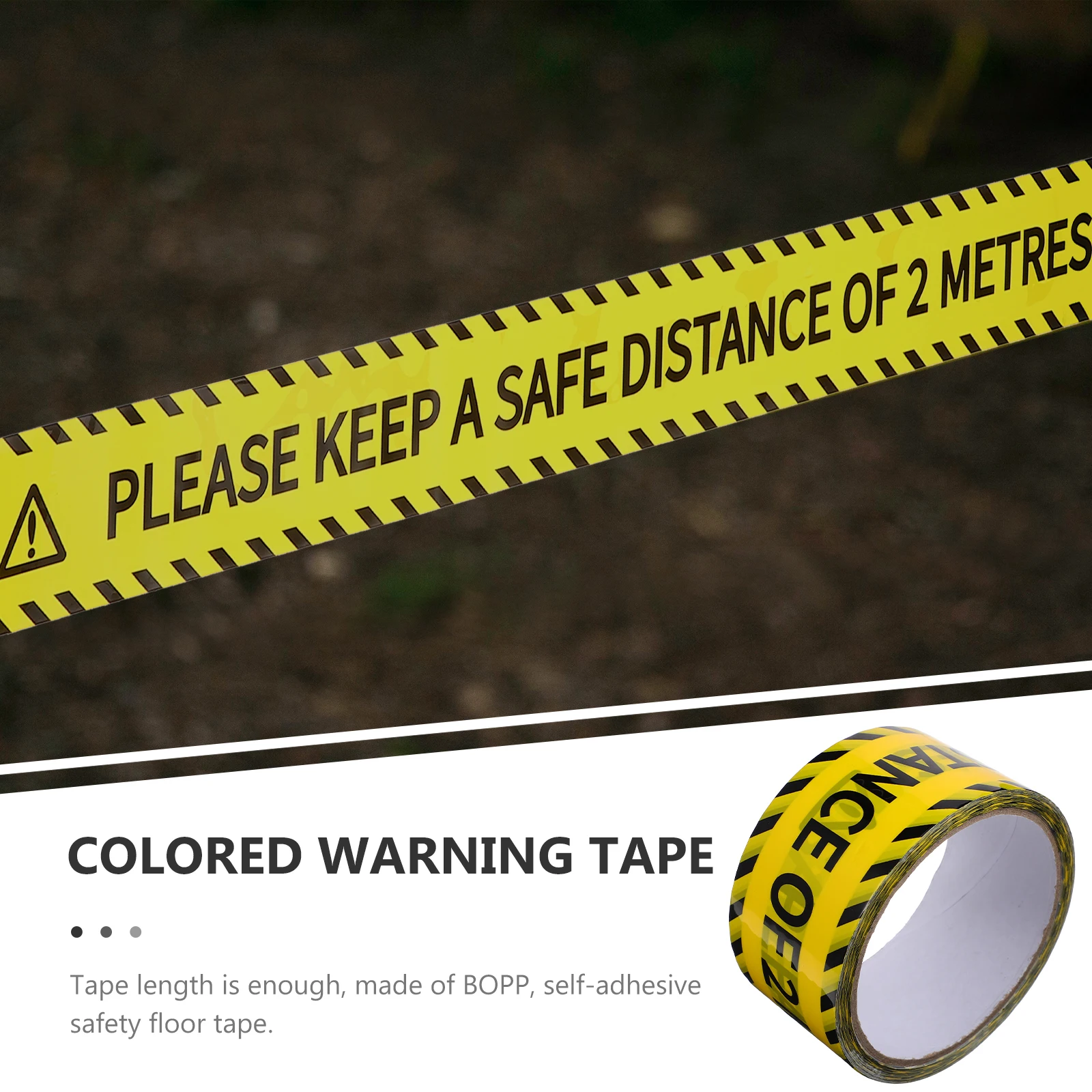 

BOPP Self Adhesive Safety Tape Waterproof Tear Resistant Caution Tape for Outdoor Warning Sign Sticker Hazardous Area Decoration