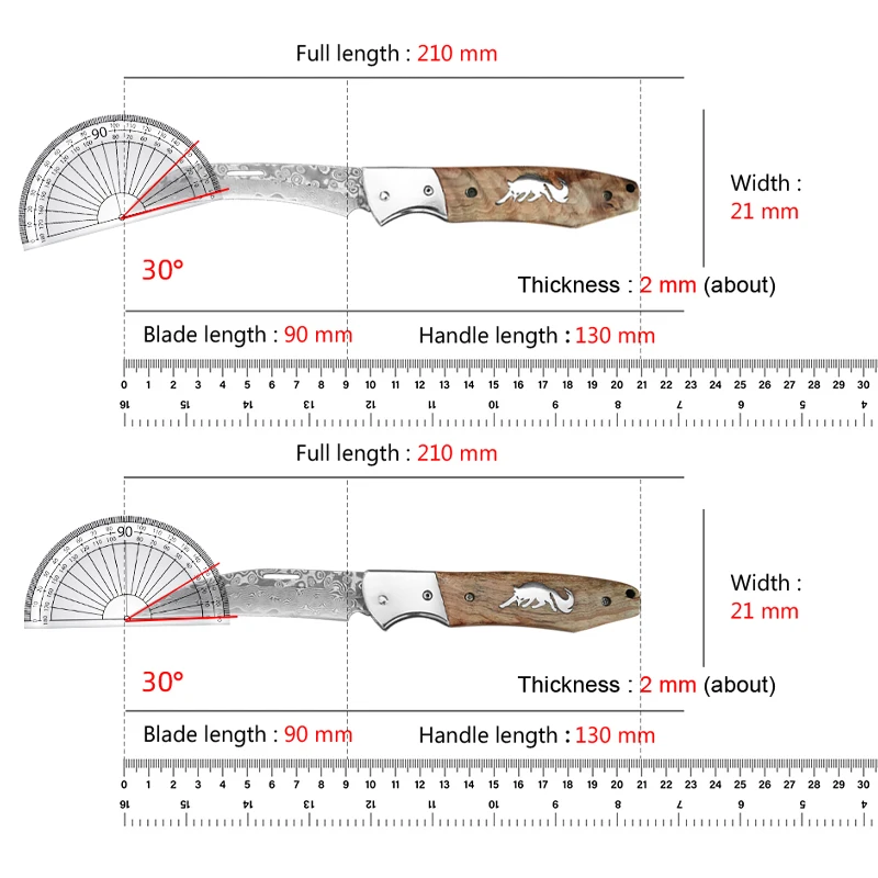 Damascus Folding Knife Fruit Peeler Tools Paring Knife with Wooden Handle for Kitchen Accessories Multifunction Utility Knife