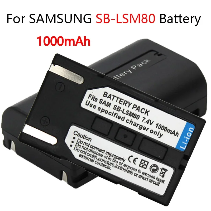 Bateria do SAMSUNG SC-D263 D351 D353 D362 D363 D364 D365 bateria do kamery SB-LSM80 1000mAh