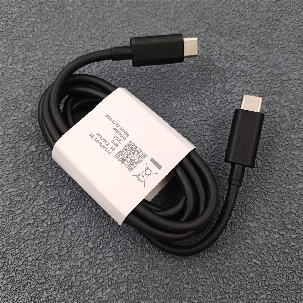 Original 6A USB PD Cable For Motorola 125W 68W USB C To C Fast Charigng Data Cord 150cm For Moto Edge 50 40 30 20 Pro X50 Ultra