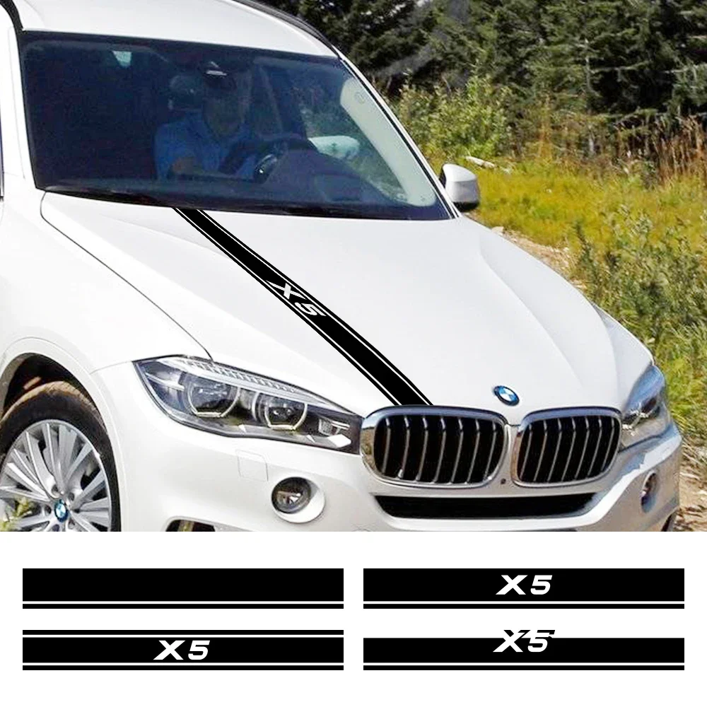 

Автомобильная наклейка на капот двигателя для BMW X5 F15 E53 E70 G05 E 70 классические полосы графика Авто Виниловая Наклейка Автомобильные аксессуары для тюнинга