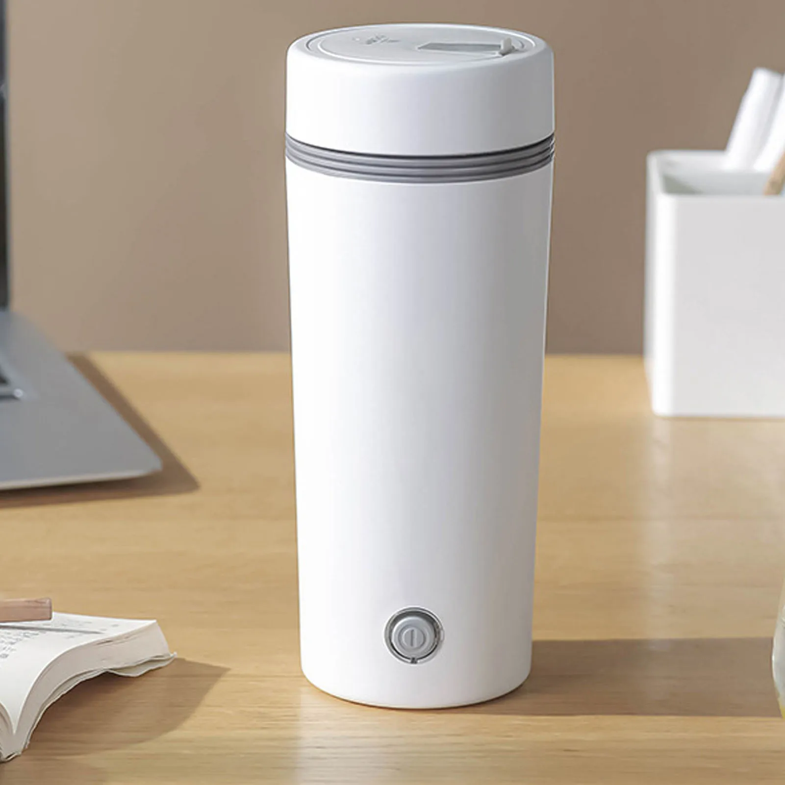 

350ml Heated Travel Mug Small Portable Automatic Heating Cup Travel Electric Kettle Personal Tea Maker for Home Travel