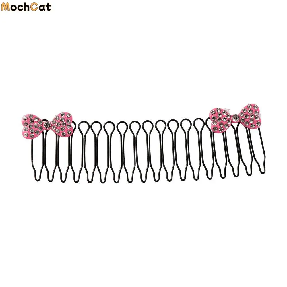

Sweet Rhinestone U Shape Hair Styling Comb Butterfly Bow Invisible Extra Hair Holder Hair Wear Teeth Spring Hair Comb Girls