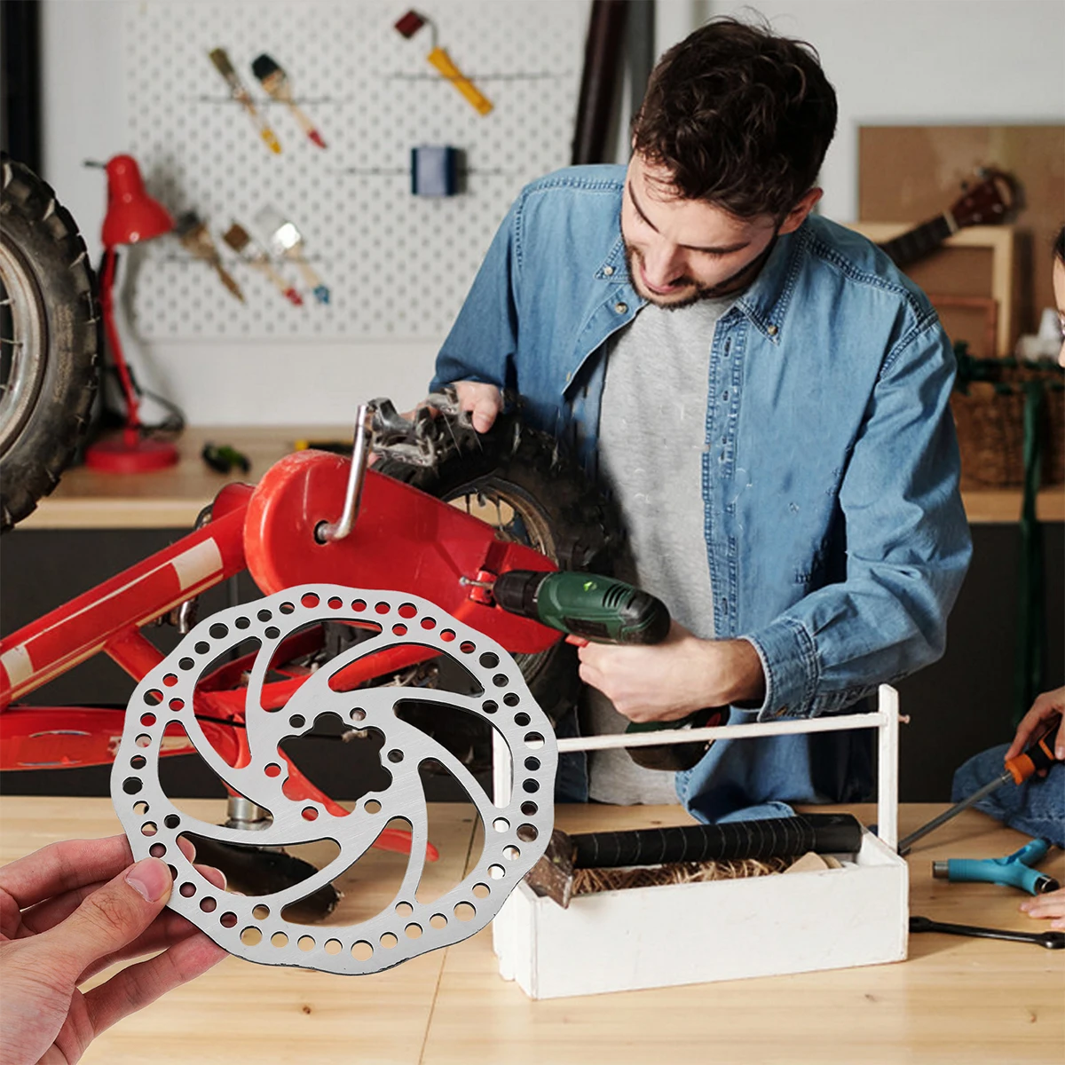 

Mechanical Disc Brake Kit 160Mm Rotor Set For Mountain Bike Front Rear Aluminum Caliper Dual Adjustment -Align