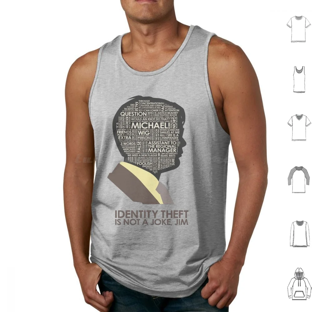 Identity Theft Is Not A Joke , Jim Dwight Schrute Tank Tops Print Cotton The Office Tv Show The Office Tv Show The