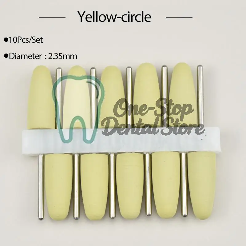 

10Pcs Dental Polishers Burs Silicone Rubber Tips for Teeth Whitening Polishing 2.35mm Shank Nail Drill Bit Compatible Tool Set