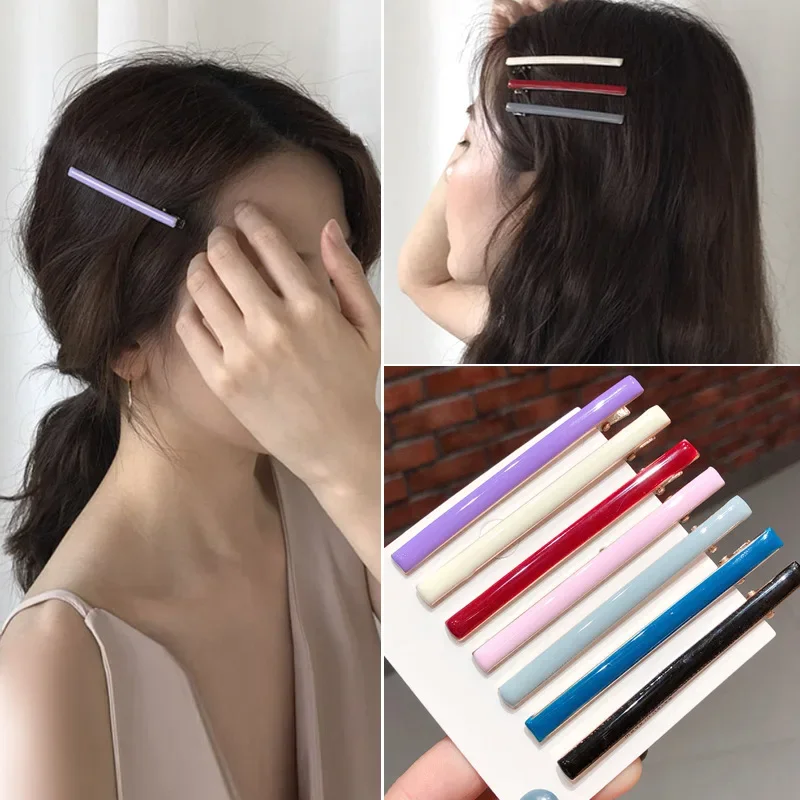 Candy Color Hair Side Clips 6cm Bangs Edge Hairpins Basic Hair Clip Barrettes Cool Girls Candy Color Ornament Women Accessories