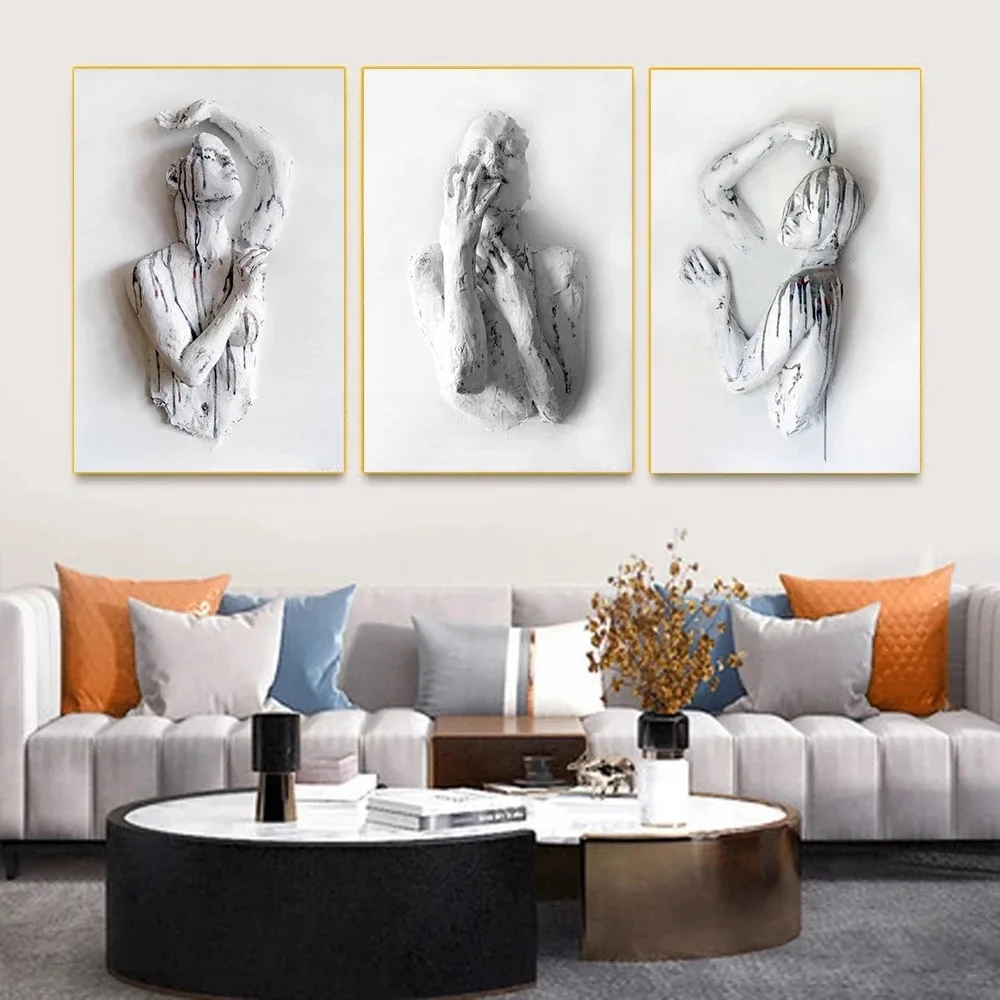 

Creative Characters Art Sculpture Poster Abstract Wall Modern Home Living Room Decoration Spray Painting Frameless