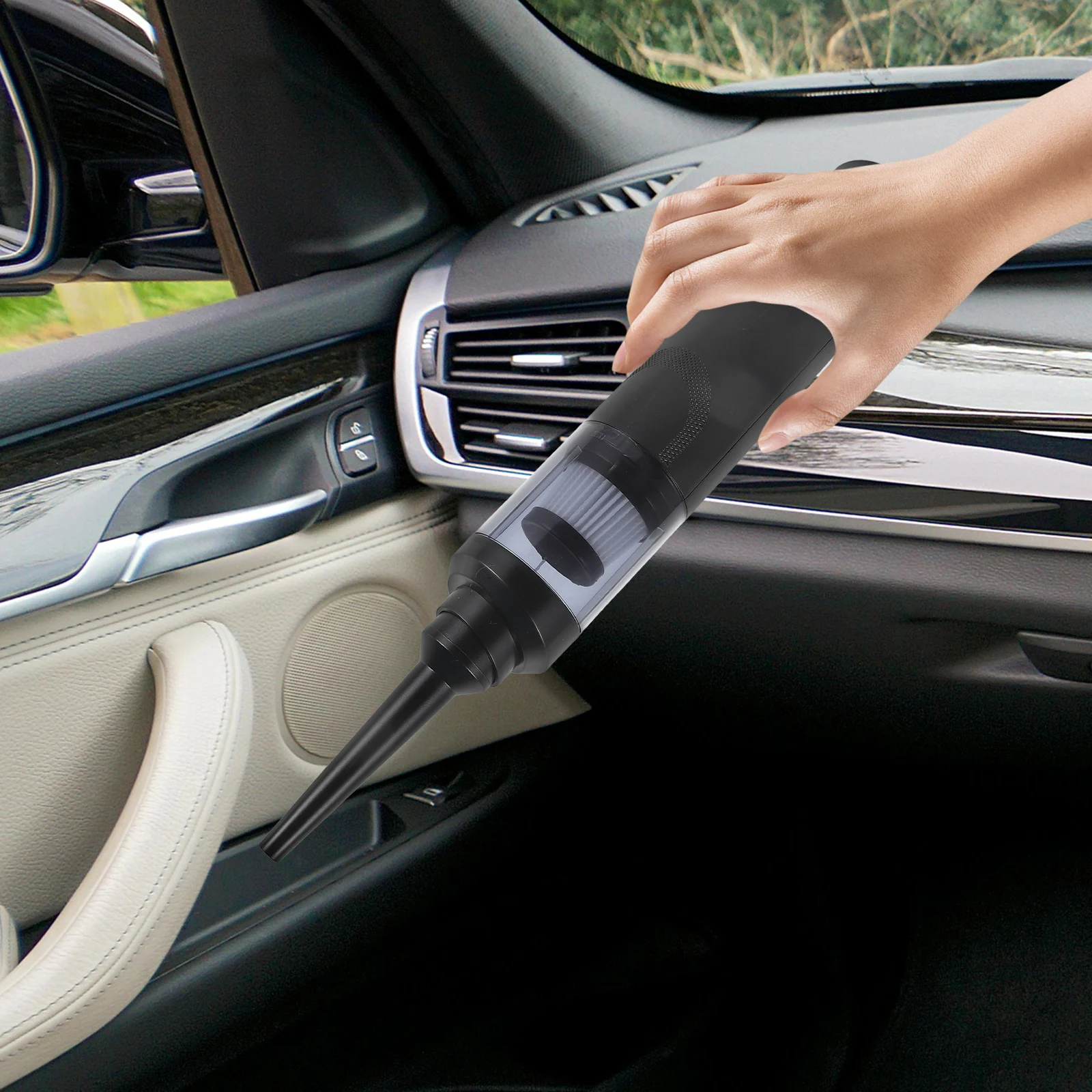 

Powerful Handheld Vacuum Cleaner Wet Dry Portable Cordless Car Mini Auto With Long Multi Nozzles Detachable Dust Cup For